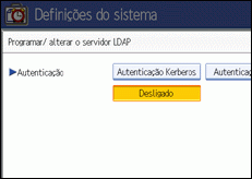 Ilustração do ecrã do painel de operação