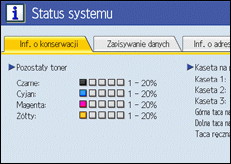 Ilustracja ekranu panela operacyjnego