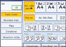 Ilustrace obrazovky ovládacího panelu