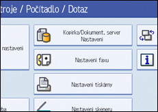 Ilustrace obrazovky ovládacího panelu