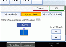 Ilustrace displeje ovládacího panelu