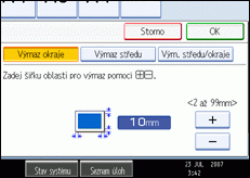 Ilustrace displeje ovládacího panelu