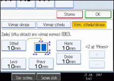 Ilustrace displeje ovládacího panelu