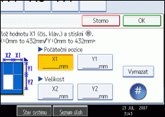 Ilustrace displeje ovládacího panelu