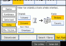 Ilustrace displeje ovládacího panelu