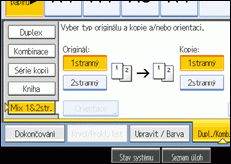 Ilustrace displeje ovládacího panelu