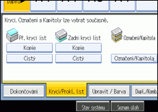 Ilustrace displeje ovládacího panelu