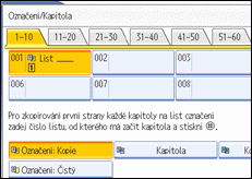 Ilustrace displeje ovládacího panelu