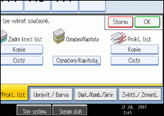 Ilustrace displeje ovládacího panelu