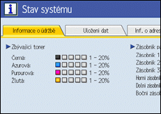Obr&aacute;zek obrazovky ovl&aacute;dac&iacute;ho panelu