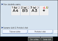 Obr&aacute;zek obrazovky ovl&aacute;dac&iacute;ho panelu