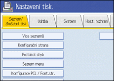 Obrázek displeje ovládacího panelu