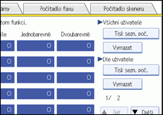 Obrázek displeje ovládacího panelu