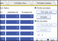 Obrázek displeje ovládacího panelu