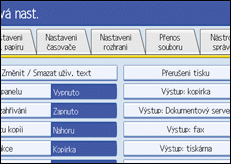 obrázek obrazovky ovládacího panelu