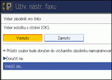 Obrázek displeje ovládacího panelu