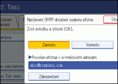 Obrázek displeje ovládacího panelu