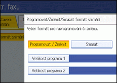 Obrázek displeje ovládacího panelu