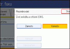Obrázek displeje ovládacího panelu