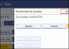 Obrázek displeje ovládacího panelu