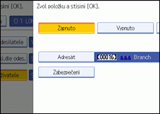 Obrázek displeje ovládacího panelu
