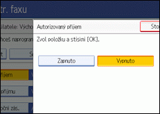 Obrázek displeje ovládacího panelu