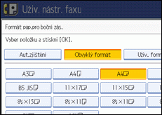 Obrázek displeje ovládacího panelu