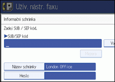 Obrázek displeje ovládacího panelu