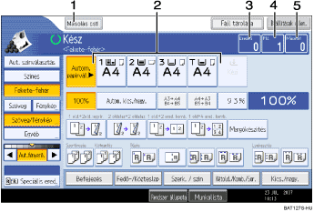 Kezel�panel k&eacute;perny�j&eacute;nek illusztr&aacute;l&aacute;sa sz&aacute;mozott jel&ouml;l&eacute;s illusztr&aacute;l&aacute;sa