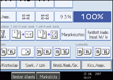 A kezel�panel k&eacute;perny�j&eacute;nek bemutat&aacute;sa
