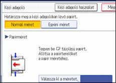 A kezelőpanel képernyőjének bemutatása