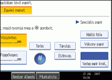 A kezel�panel k&eacute;perny�j&eacute;nek bemutat&aacute;sa
