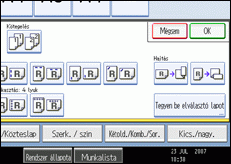 A kezel�panel k&eacute;perny�j&eacute;nek bemutat&aacute;sa