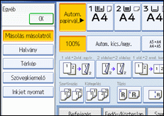 A kezelőpanel képernyőjének bemutatása