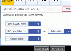 A kezel�panel k&eacute;perny�j&eacute;nek bemutat&aacute;sa