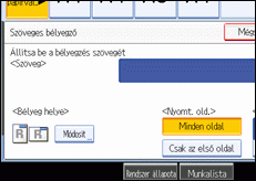 A kezel�panel k&eacute;perny�j&eacute;nek bemutat&aacute;sa