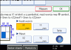 A kezel�panel k&eacute;perny�j&eacute;nek bemutat&aacute;sa