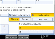 A kezel�panel k&eacute;perny�j&eacute;nek bemutat&aacute;sa