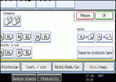 A kezel�panel k&eacute;perny�j&eacute;nek bemutat&aacute;sa