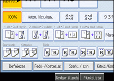 A kezel�panel k&eacute;perny�je