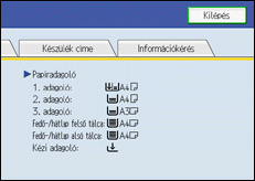 A kezel�panel k&eacute;perny�je