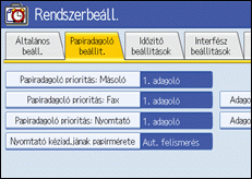 A kezel�panel k&eacute;perny�je