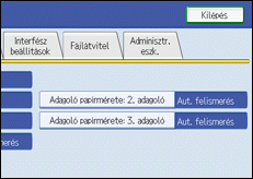A kezel�panel k&eacute;perny�je