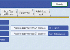 A kezel�panel k&eacute;perny�je