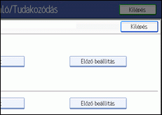 A kezelőpanel képernyője