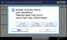 A kezelőpanel képernyője