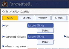Kezelőpanel képernyője, illusztráció