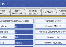 műveleti kezelőpanel képernyője, illusztráció