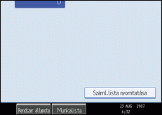 Kezelőpanel képernyője, illusztráció