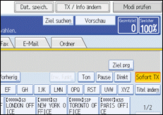 Abbildung des Bedienfelds